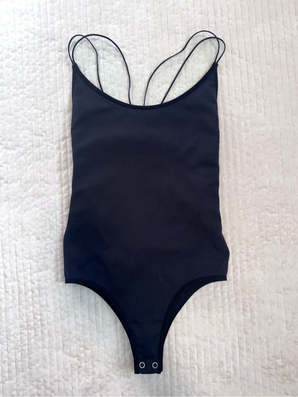Gilly Hicks Black Criss-Cross Double-Strap Bodysuit